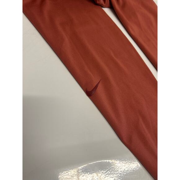 Lot of 2 Nike Dri-Fit leggings size Medium Navy dots Terracotta yoga athletic - Picture 7 of 14